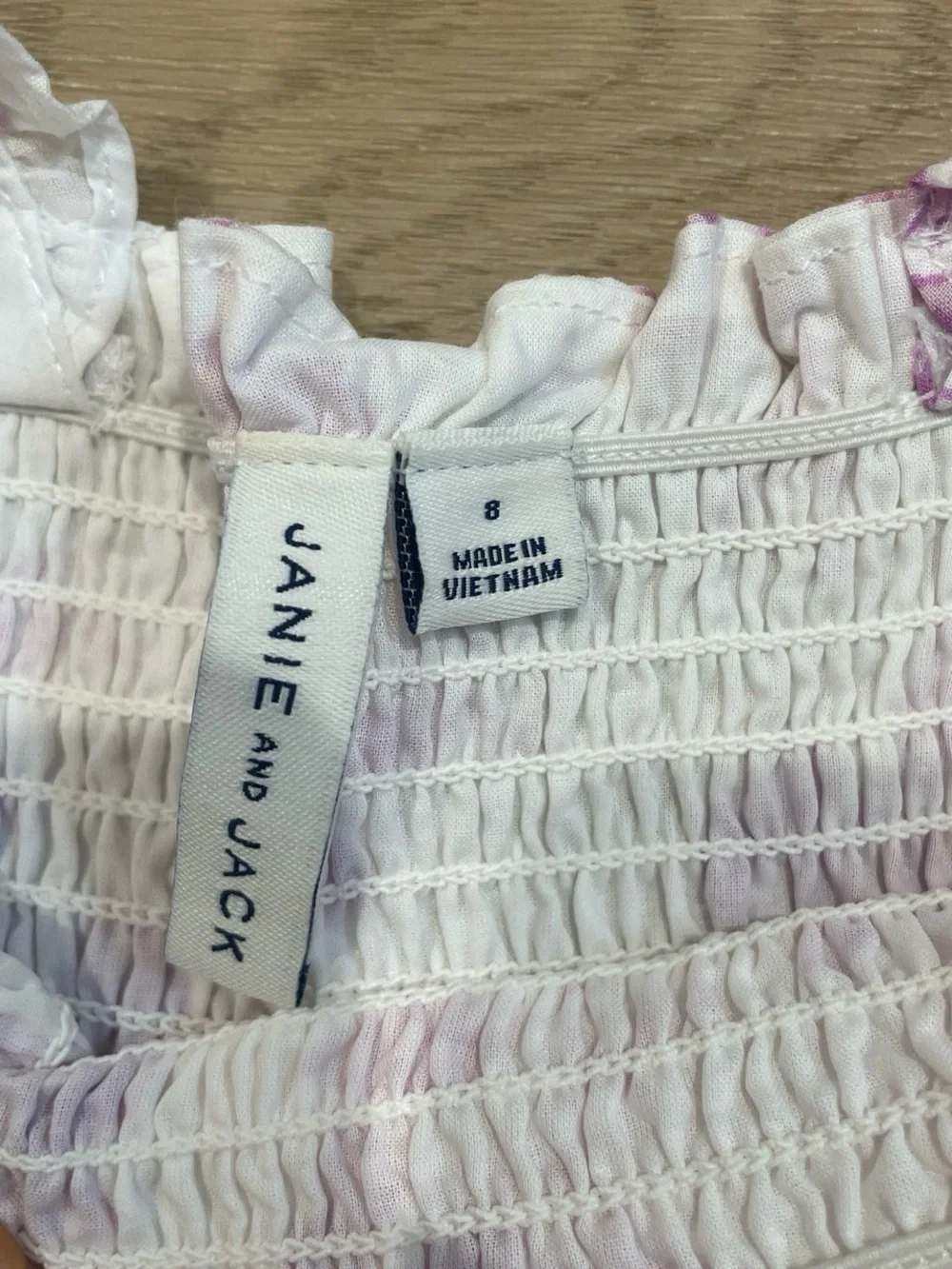 Janie and Jack White Sundress with Pink Floral Print